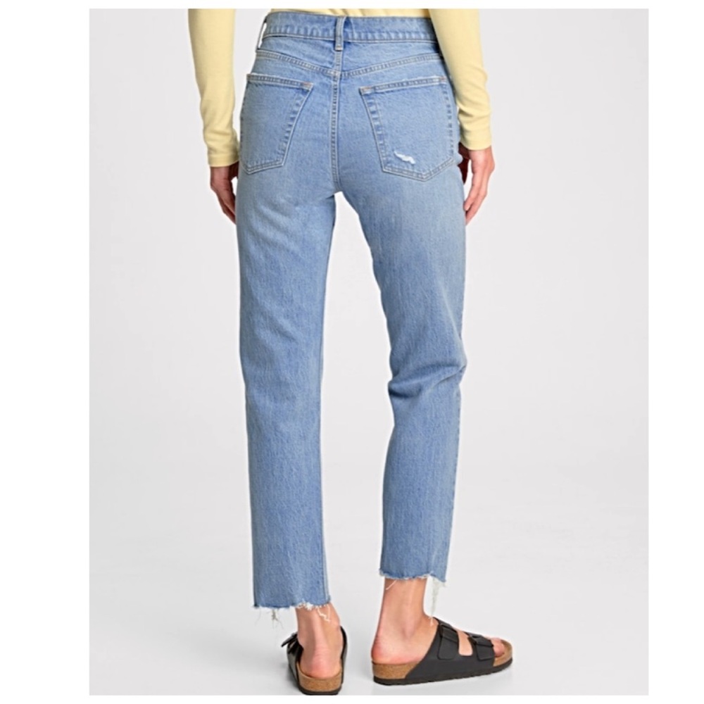 ❤️ GAP Cheeky Jeans size 14 High-Rise Raw-Hem Button-Fly Crop Jeans 14 NWTS-$80 - Picture 5 of 7